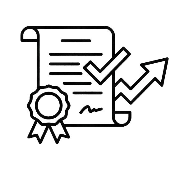 높은 자격증 합격률 아이콘